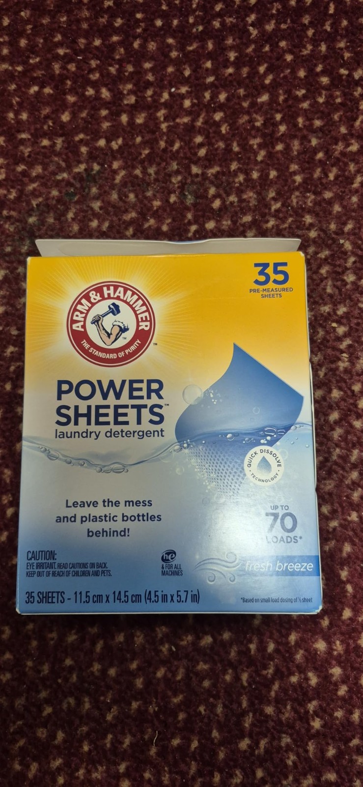 Travel-Friendly Power Sheets Laundry Detergent – Fragrance & Dye Free, 60 Count