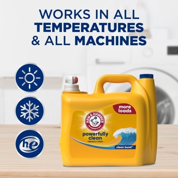 Powerfully Clean Liquid Laundry Detergent | Clean Burst Scent, 205 Loads, 205…