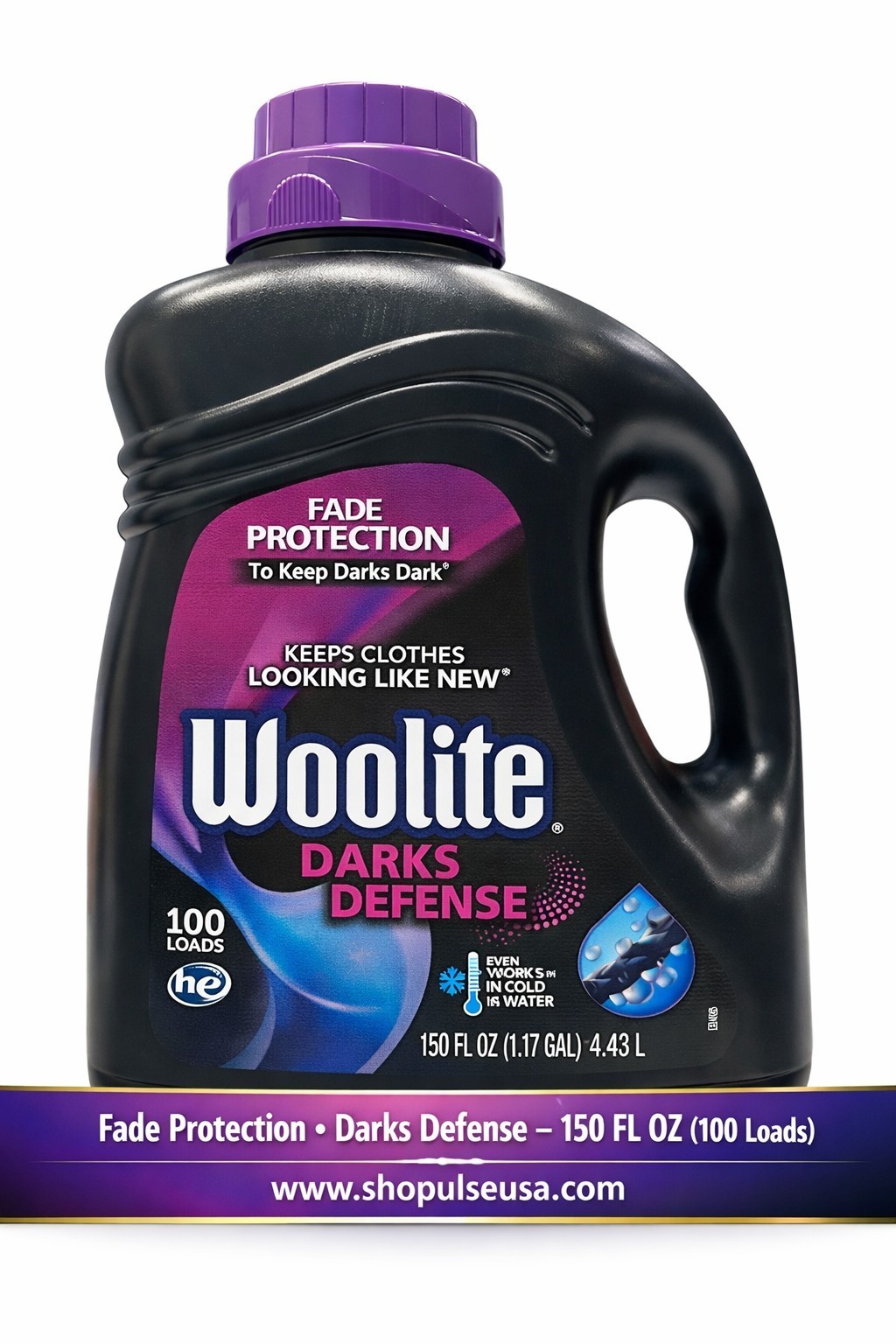 Woolite Dark Liquid Laundry Detergent – Midnight Breeze Scent, 150 oz (100 Loads