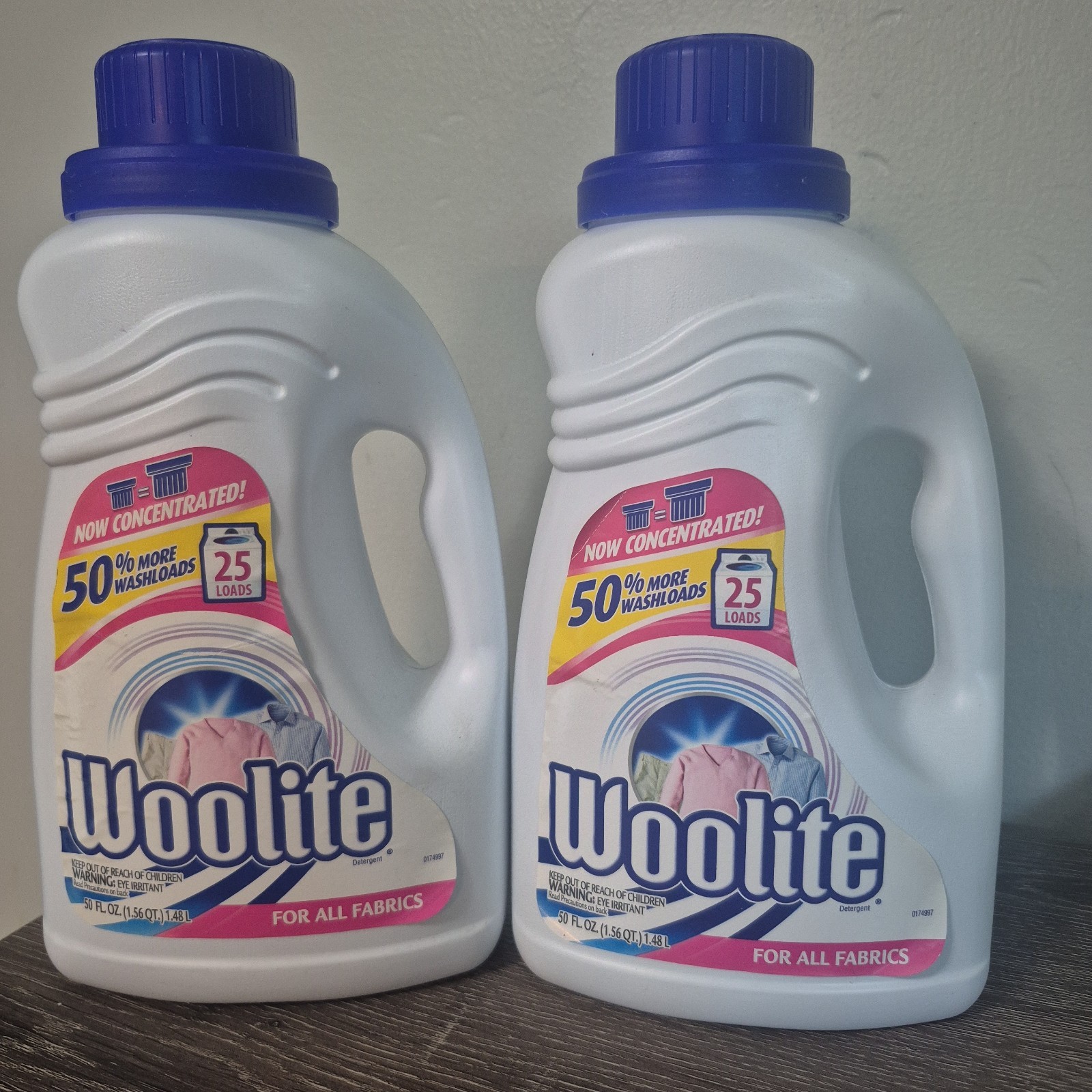 2 NOS Woolite For All Fabrics Liquid Laundry Detergent Each 50 Fl Oz./ 25 Loads