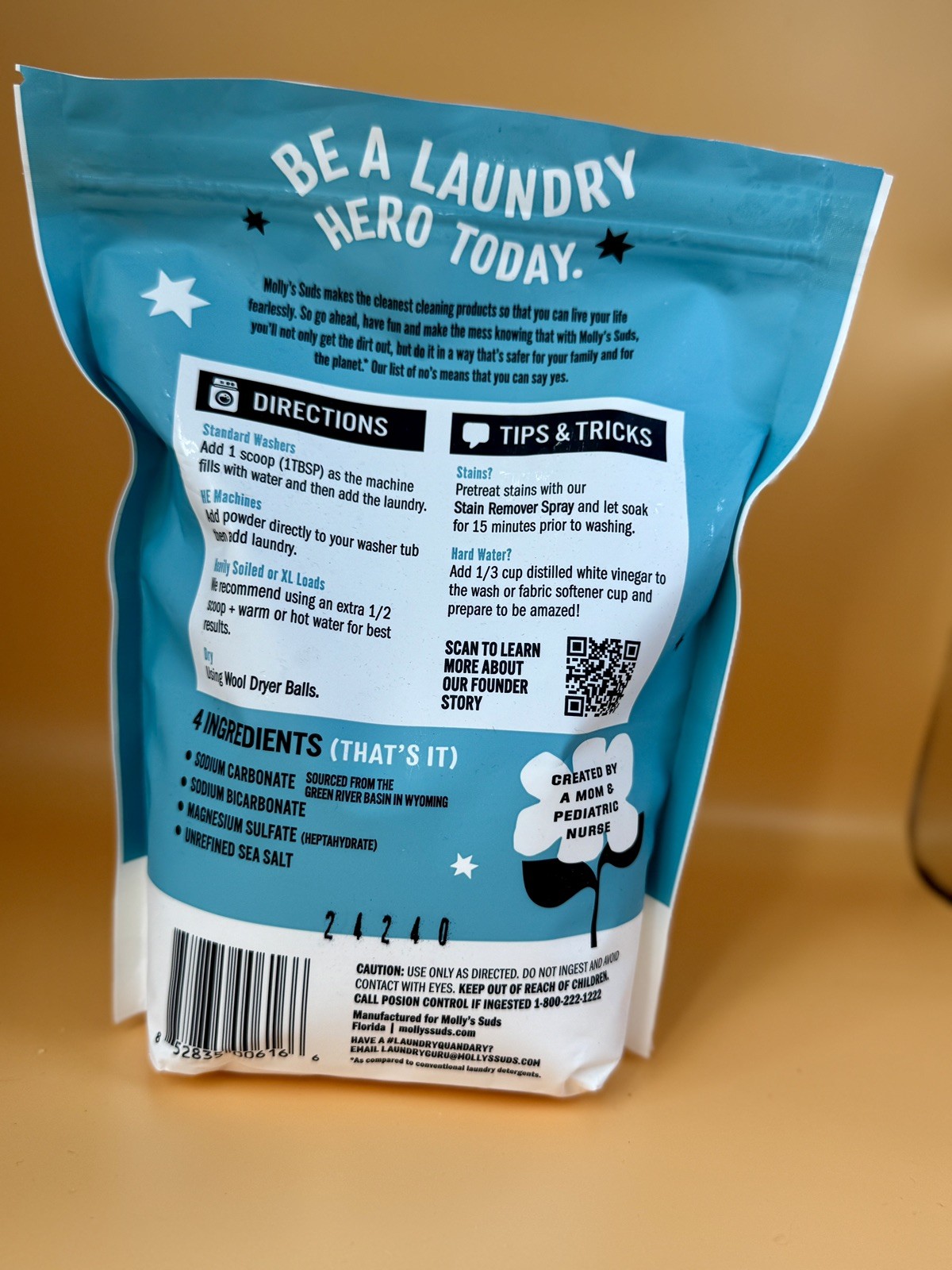 Molly’s Suds Laundry Detergent Powder Sensitive Skin 2 Bags/ 70 loads each NEW