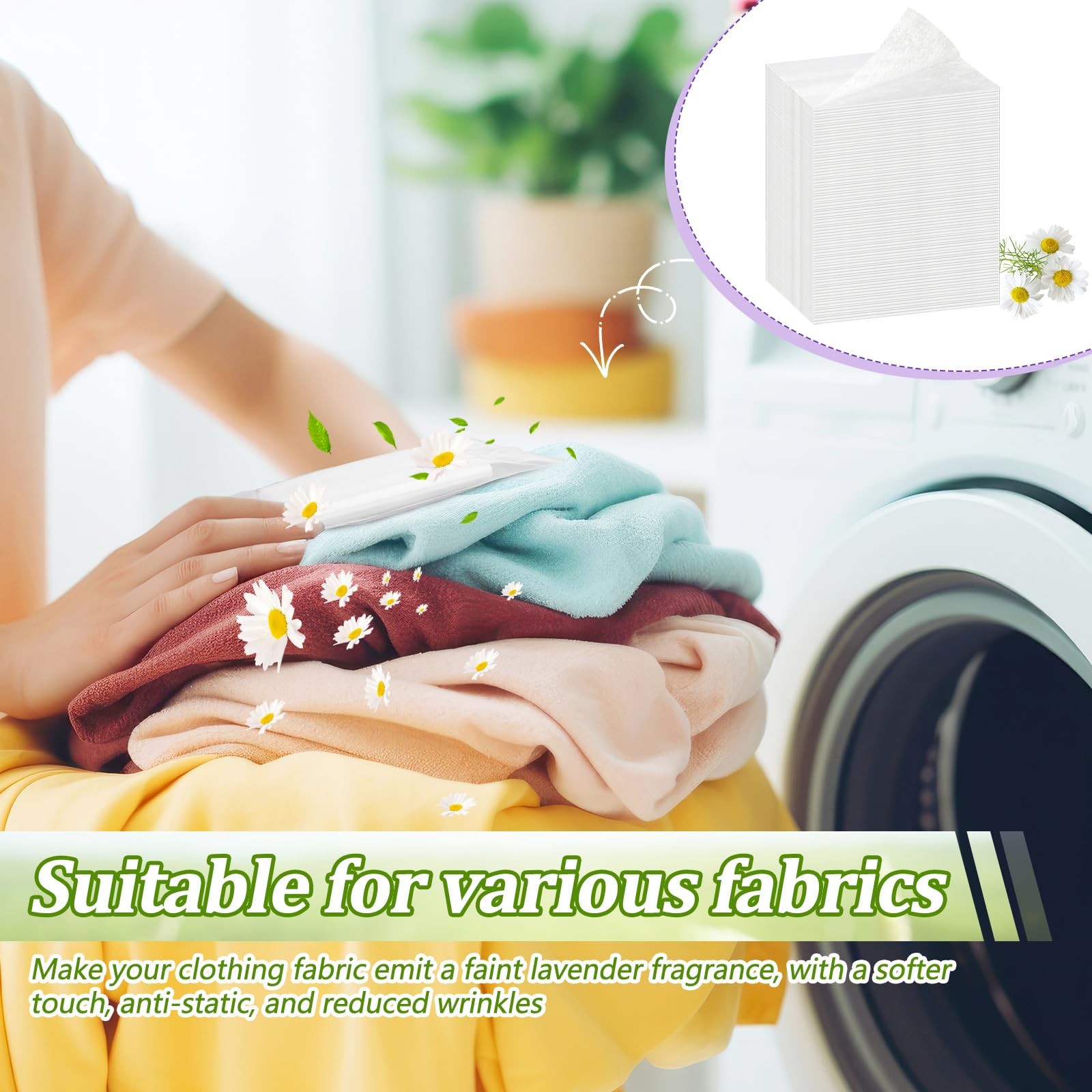 600 Count Dryer Sheets Bulk Fabric Softener Fresh Scent Dryer Sheets Naturall…