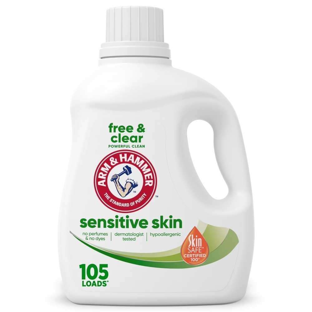 Hypoallergenic Liquid Laundry Detergent for Sensitive Skin, 105 oz, 105 Loads,