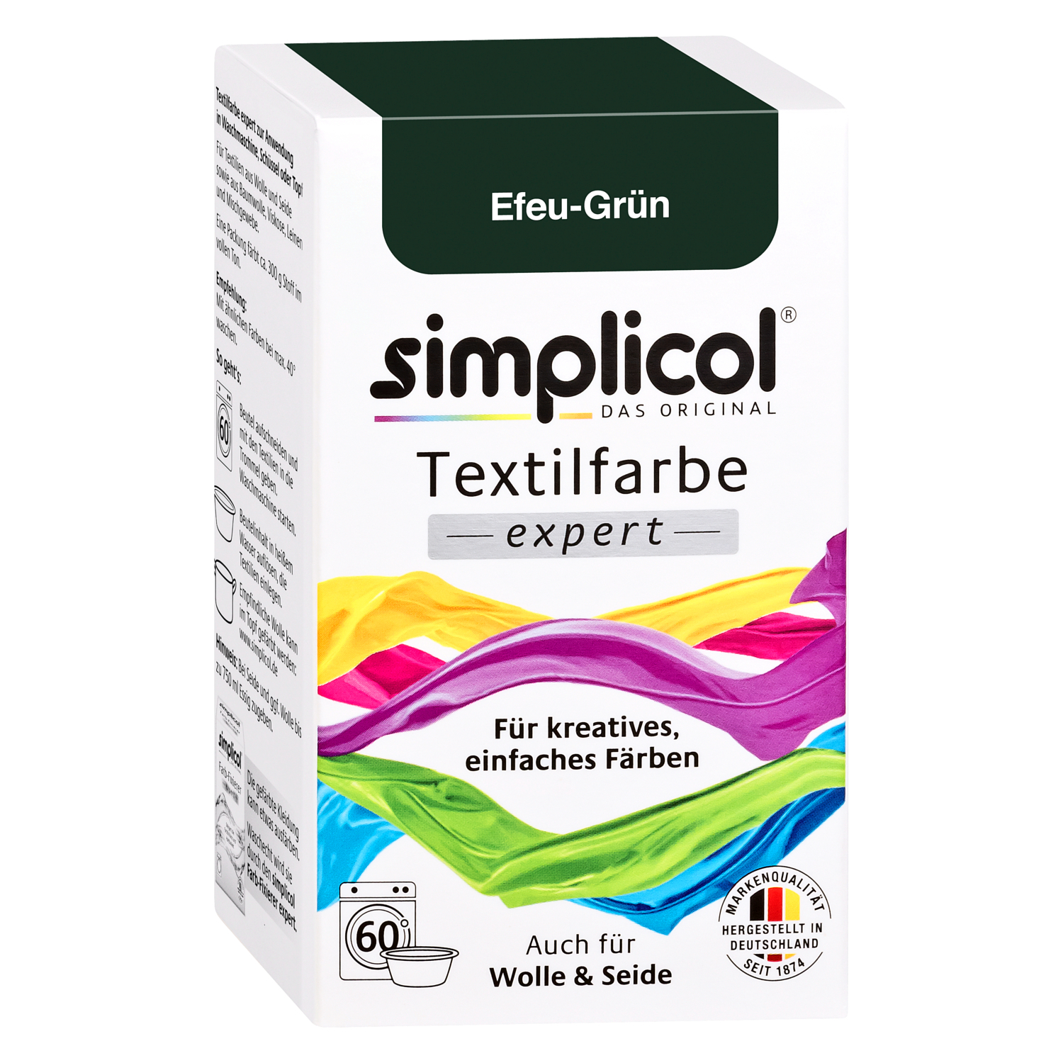 Simplicol Fabric Dye Expert 2x Color IVY GREEN for 600g Fabric also for Wool