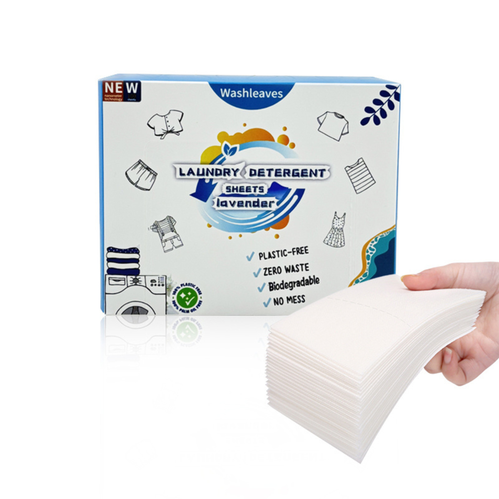 Eco Friendly Laundry Detergent Sheets (60-100 sheets 200 loads) Plant based Free