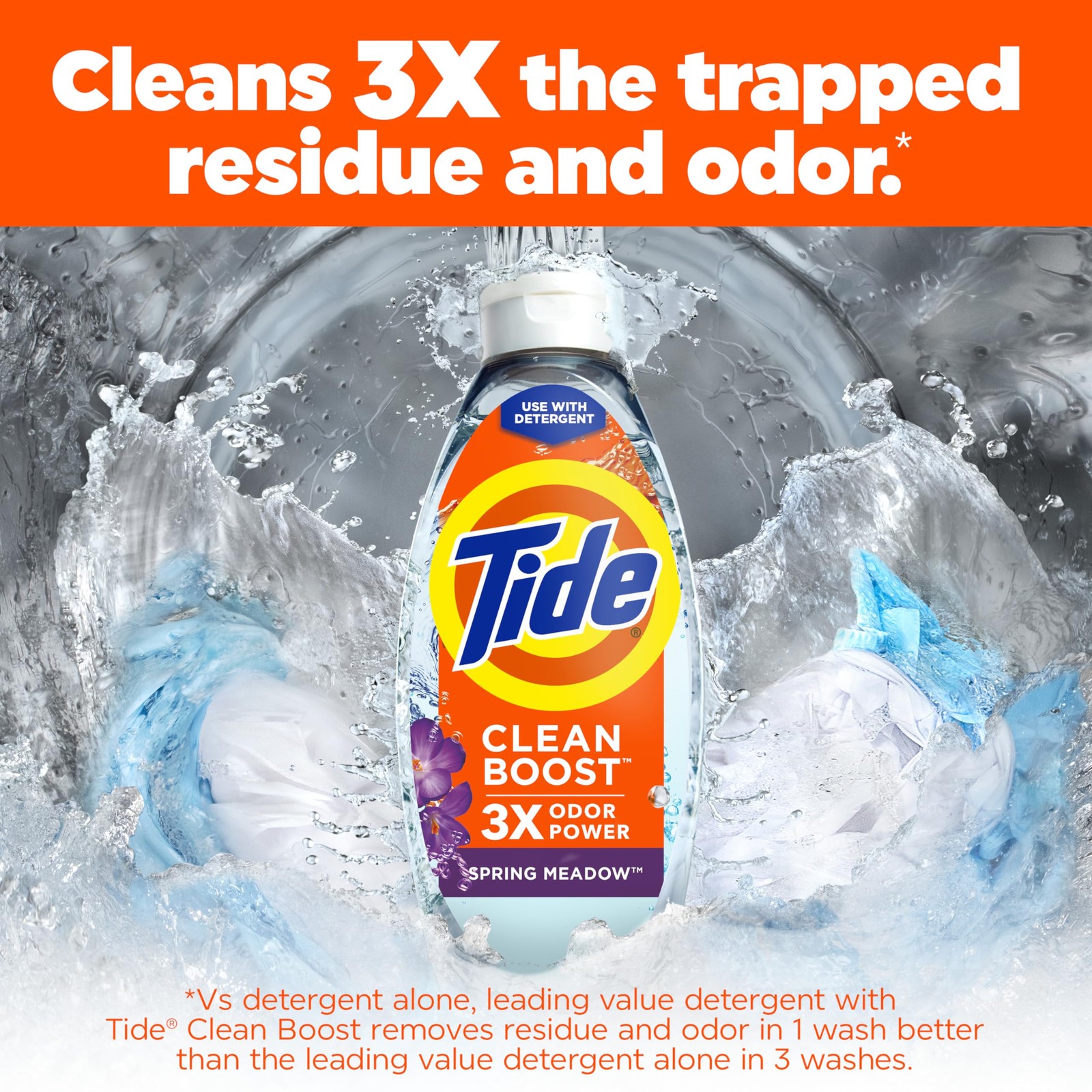 Tide Deep Cleansing Fabric Rinse 48 Fl Oz Laundry Odor Remover 3X Odor Power