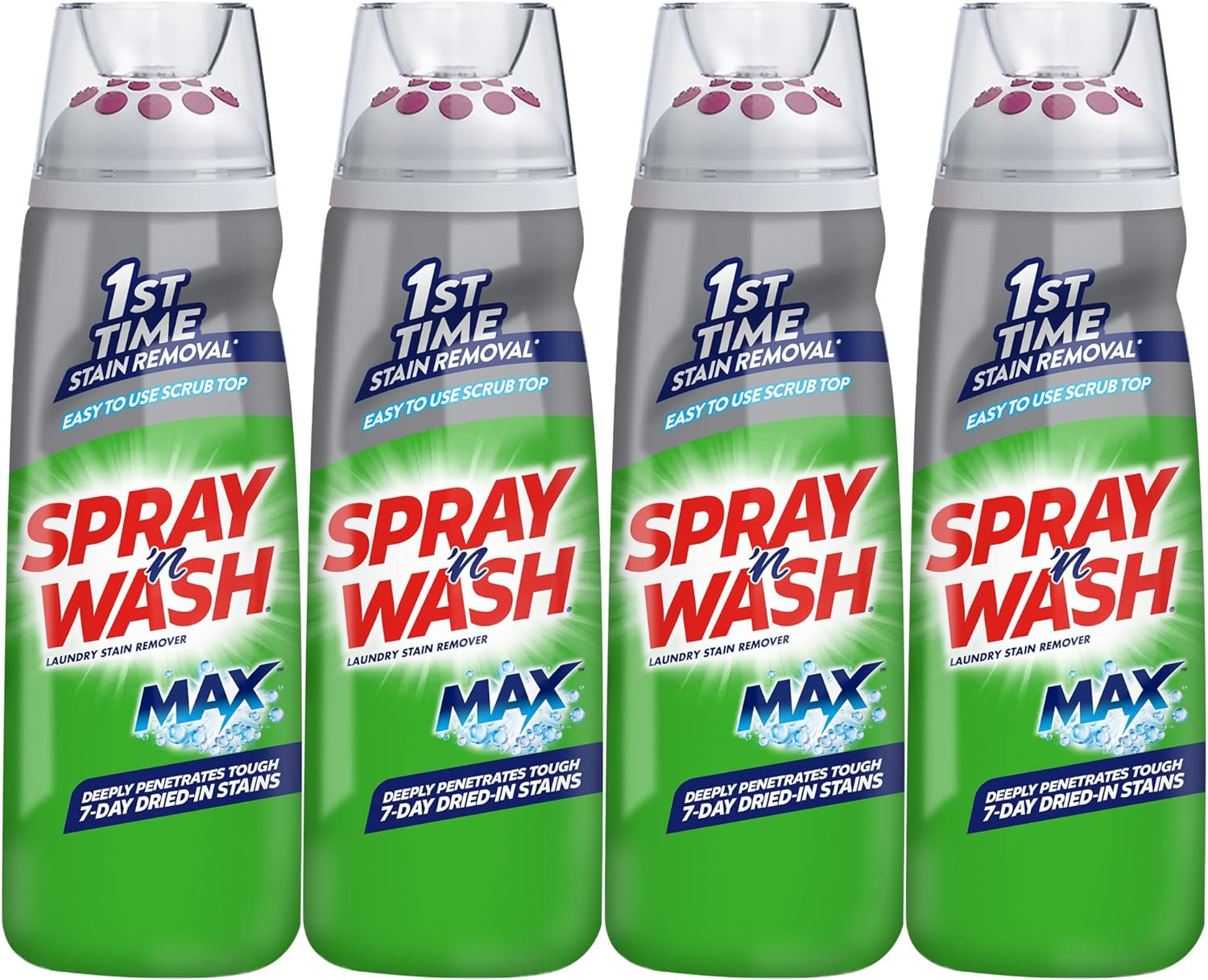 Pre-Treat Max Laundry Stain Remover Gel Stick with Easy to Use Scrub Top, Deeply