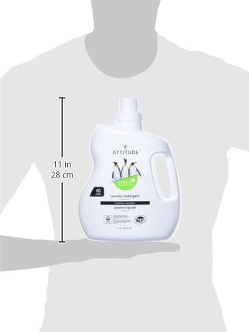 ATTITUDE Liquid Laundry Detergent, EWG Verified, HE Compatible, Plant-Based & Ve