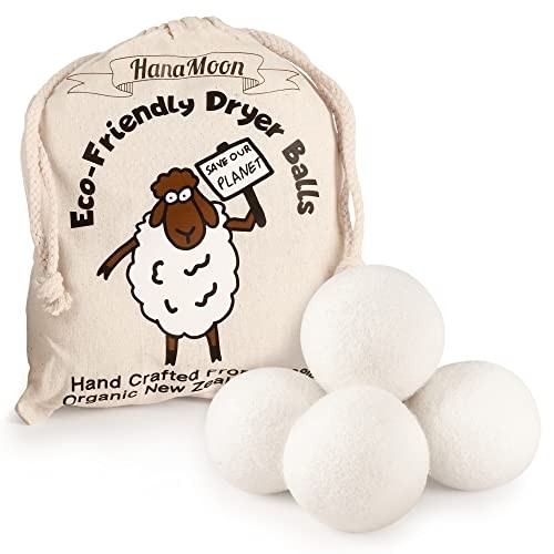 4-Pack XL Wool Dryer Balls – Organic NZ Wool Fabric Softener, Reduce Wrinkles &