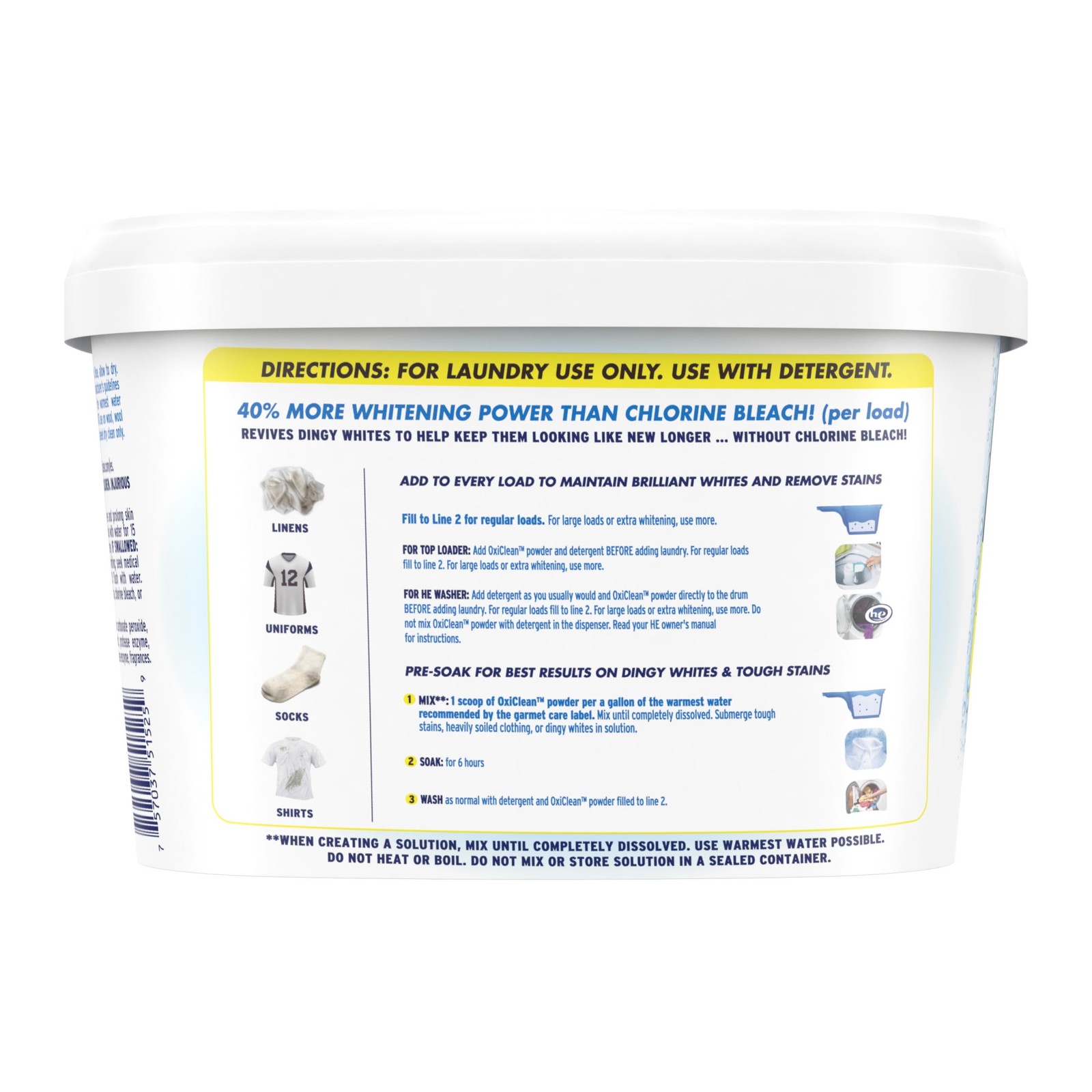 OxiClean White Revive Laundry Whitener and Laundry Stain Remover Powder, 3 lb