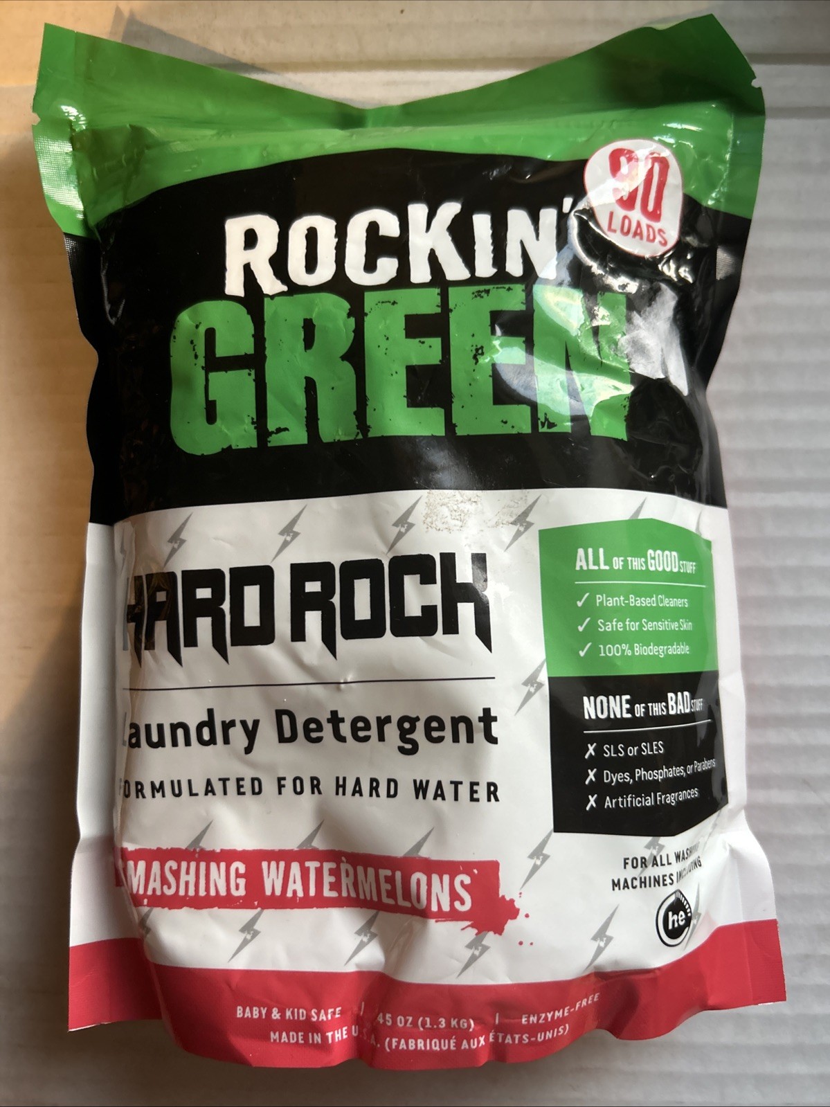 Rockin’ Green For Hard Water Smashing Watermelon Laundry Detergent ~ 90 Loads