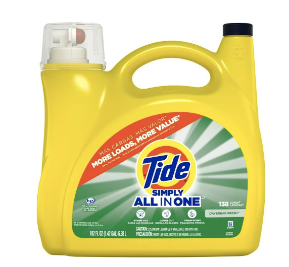 Tide Simply Liquid Laundry Detergent Daybreak Fresh 182 fl oz – 138 Loads Clean