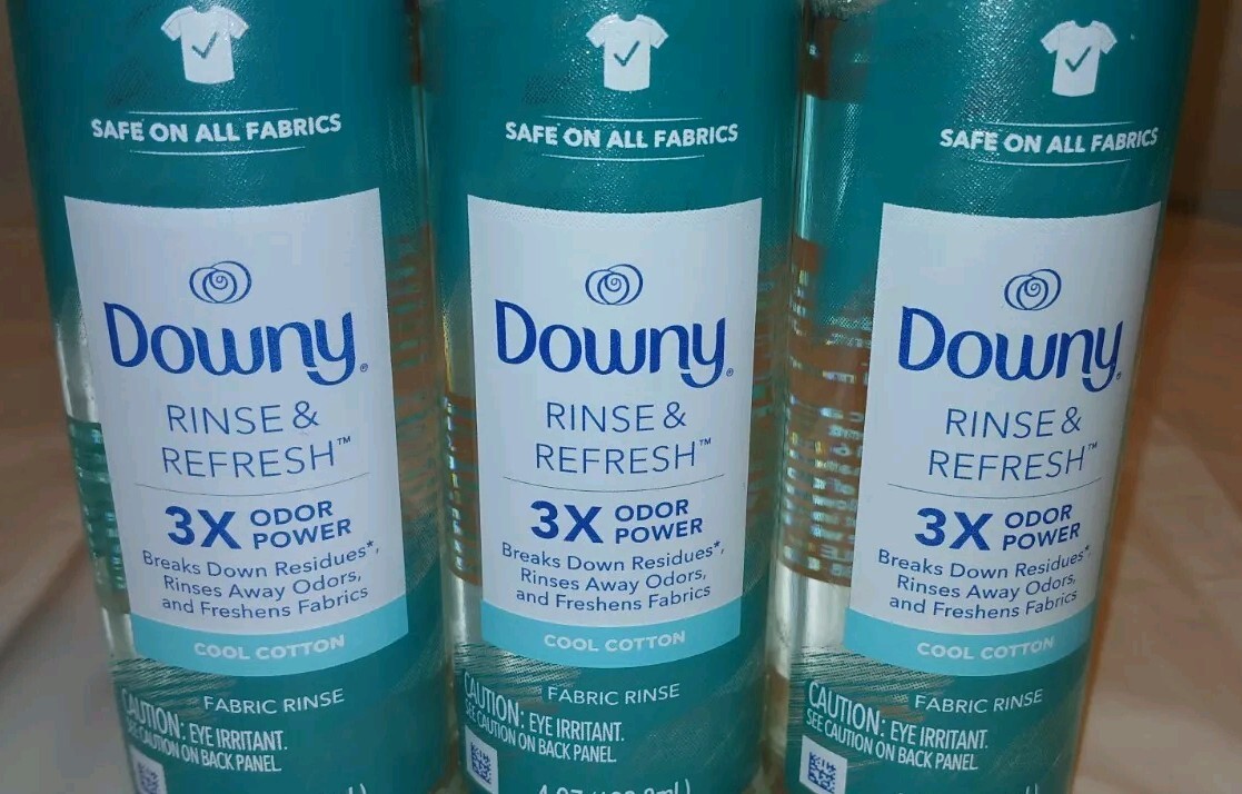 Downy Rinse & Refresh Fabric Rinse Cool Cotton 4 oz Bottles Lot of 3
