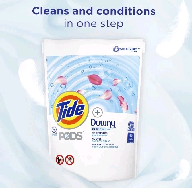 TIDE + DOWNY Free Pods Laundry Detergent Soap 26 Pacs Sensitive Skin No Perfumes