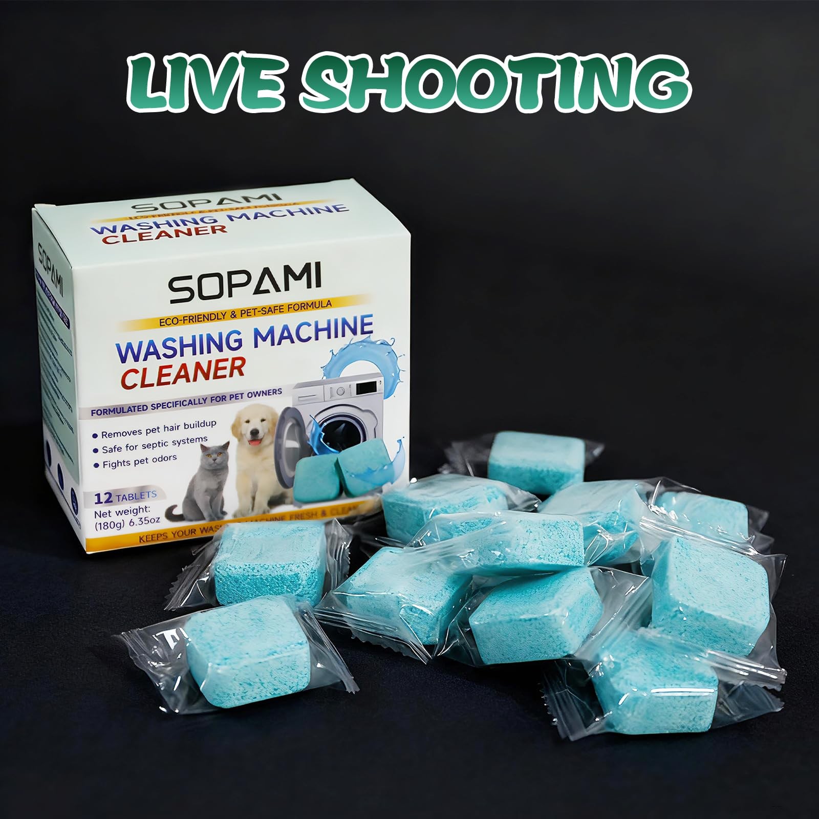 SOPAMI Washing Machine Cleaner Tablets 24-Pack (12 12 Count (Pack of 2), 2P
