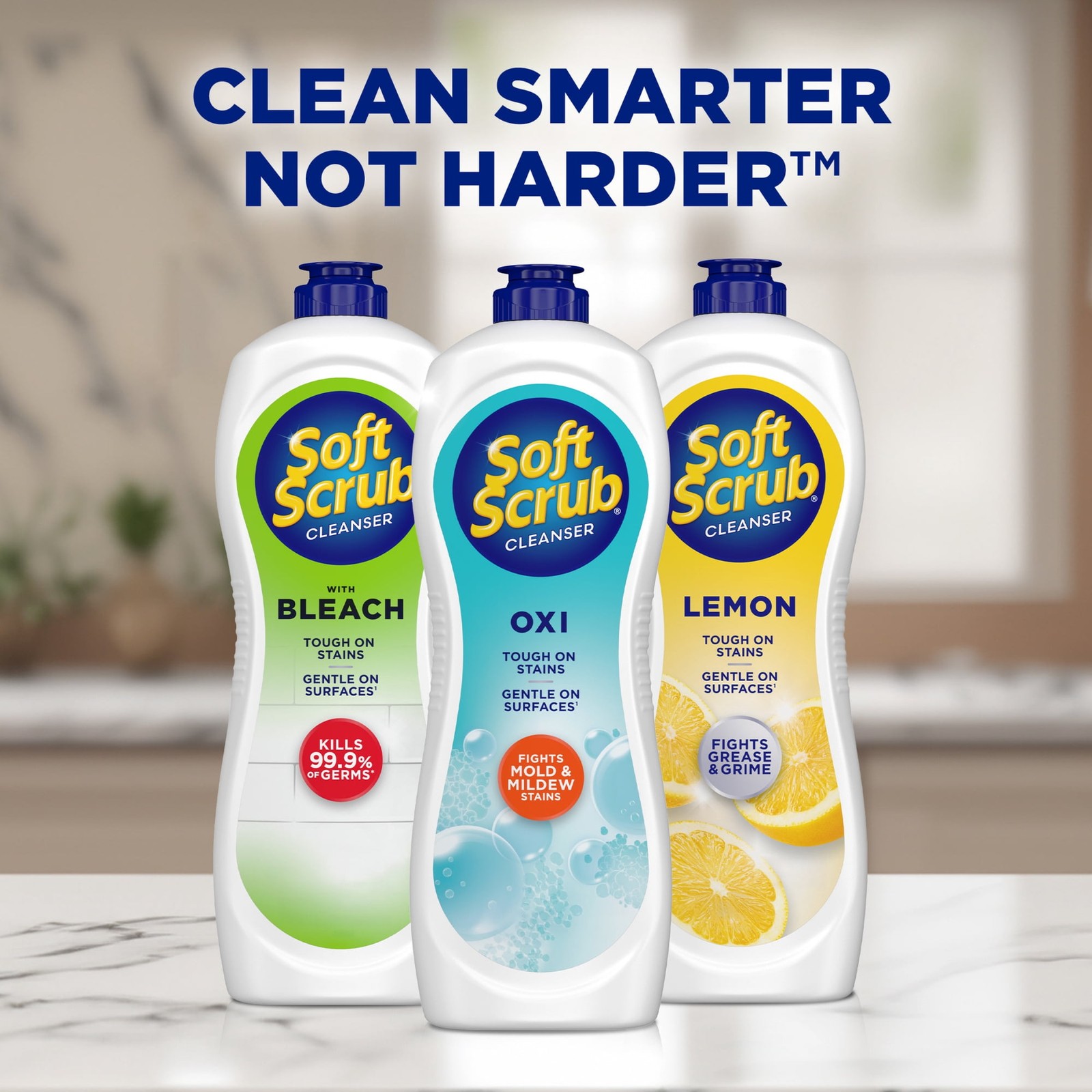 (2 Pack) Soft Scrub Multi-Purpose Cleanser with OXI, Surface Cleaner, 24 Ounce
