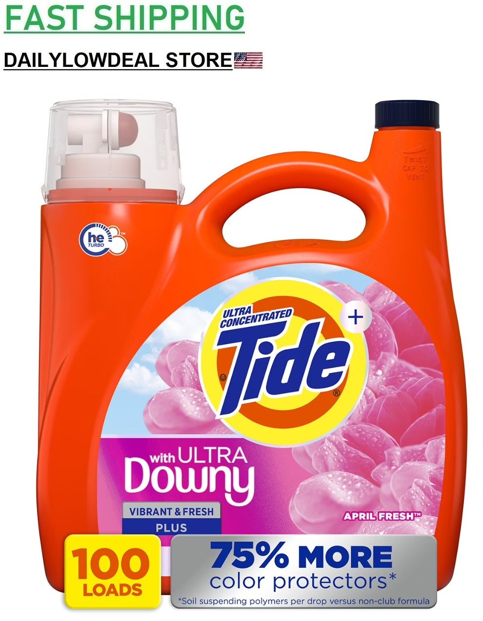 110 Loads Tide Plus Downy April Fresh Scent Liquid Laundry Detergent 150 oz