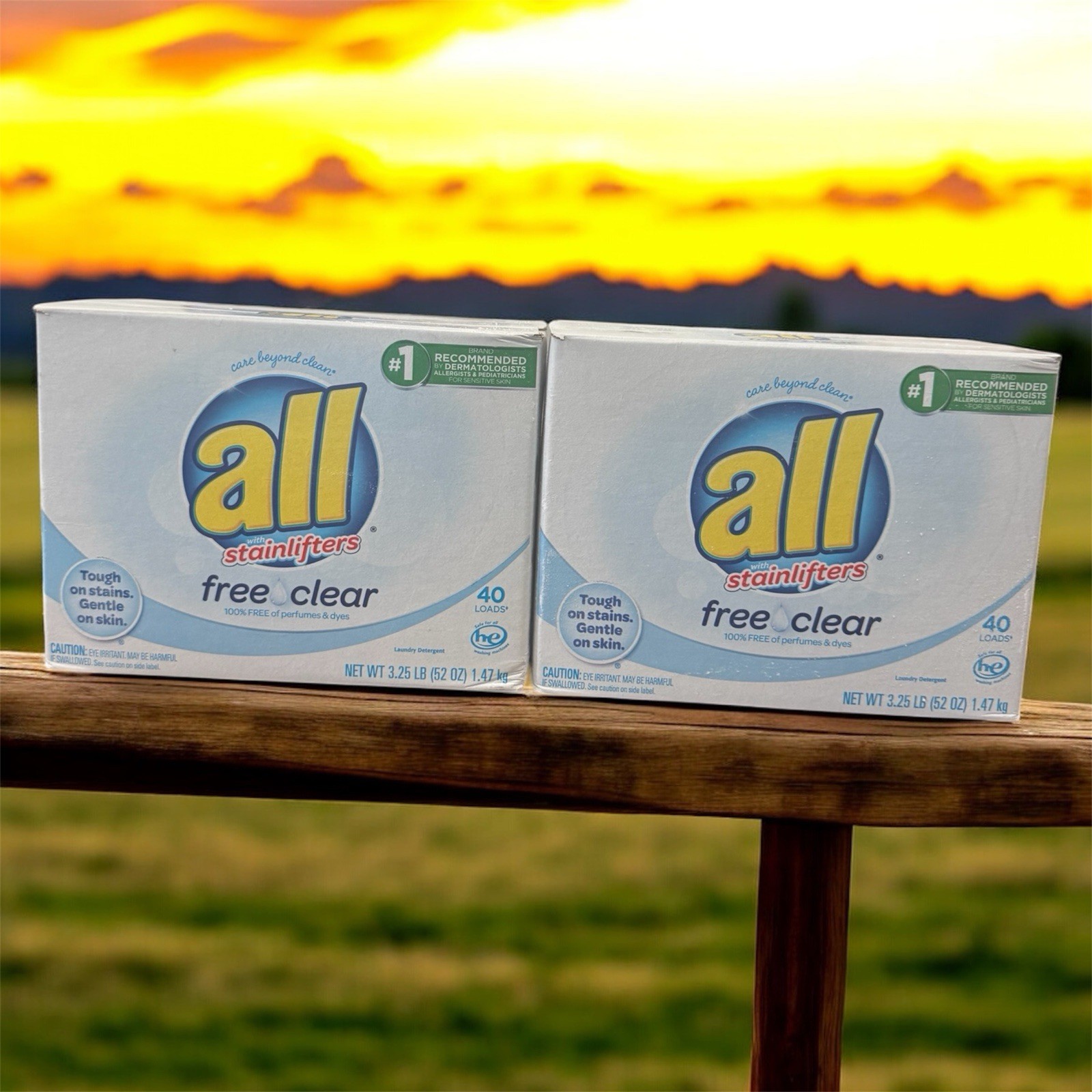 (Lot of 2) All Free & Clear Powder Laundry Detergent. 40 Loads each. 52 oz each.