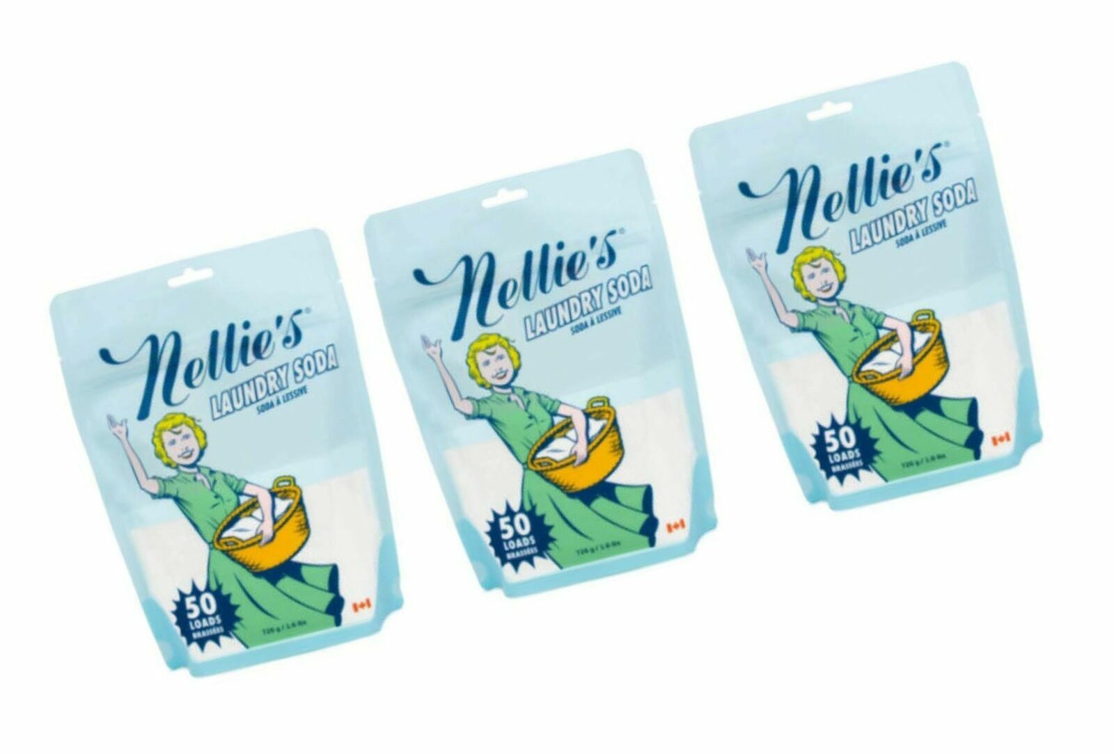 Nellie’s Laundry Detergent Soda – 3- 50 Load = 150 Loads New Sealed