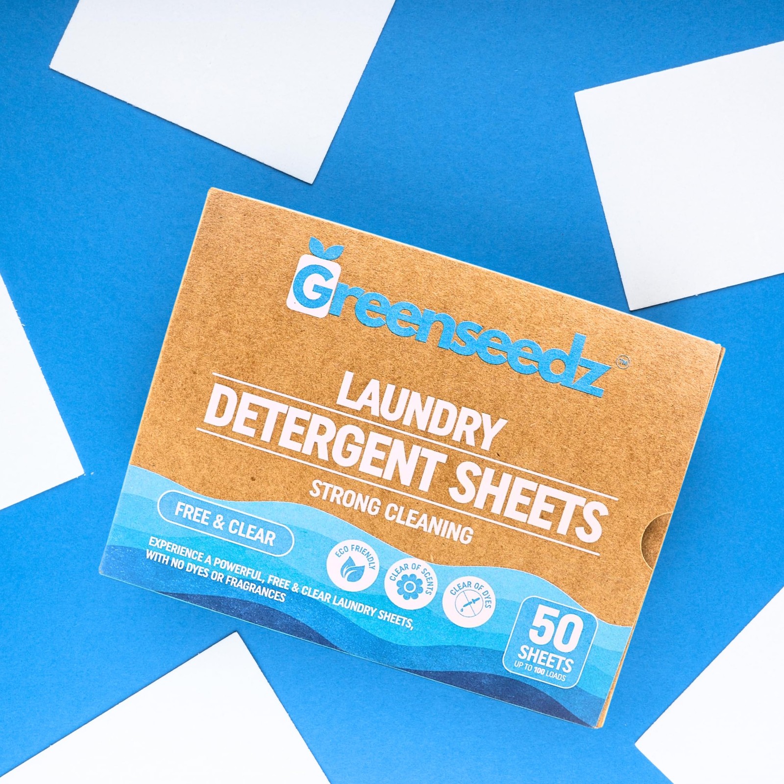 Free & Clear Unscented Laundry Detergent Sheets, Up to 100 Loads, Biodegradab…