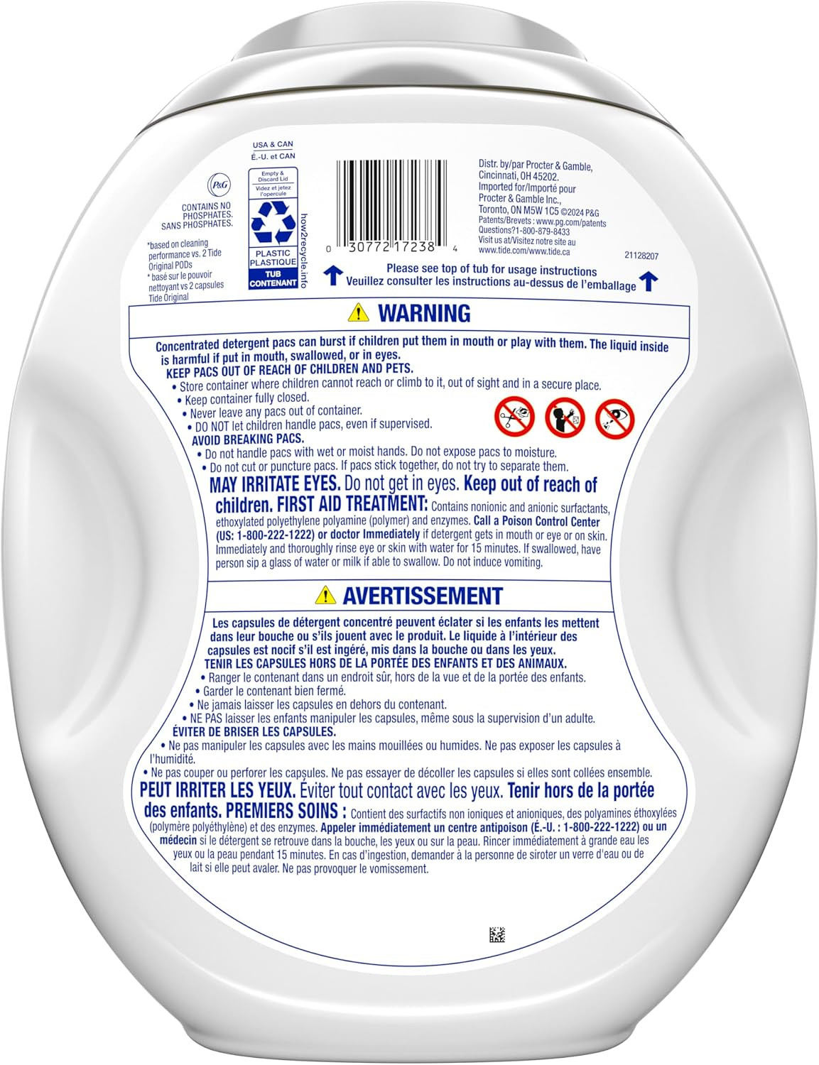 Tide PODS Free and Gentle Odor Refresh Laundry Detergent Packs, 45 Count, Hypoal