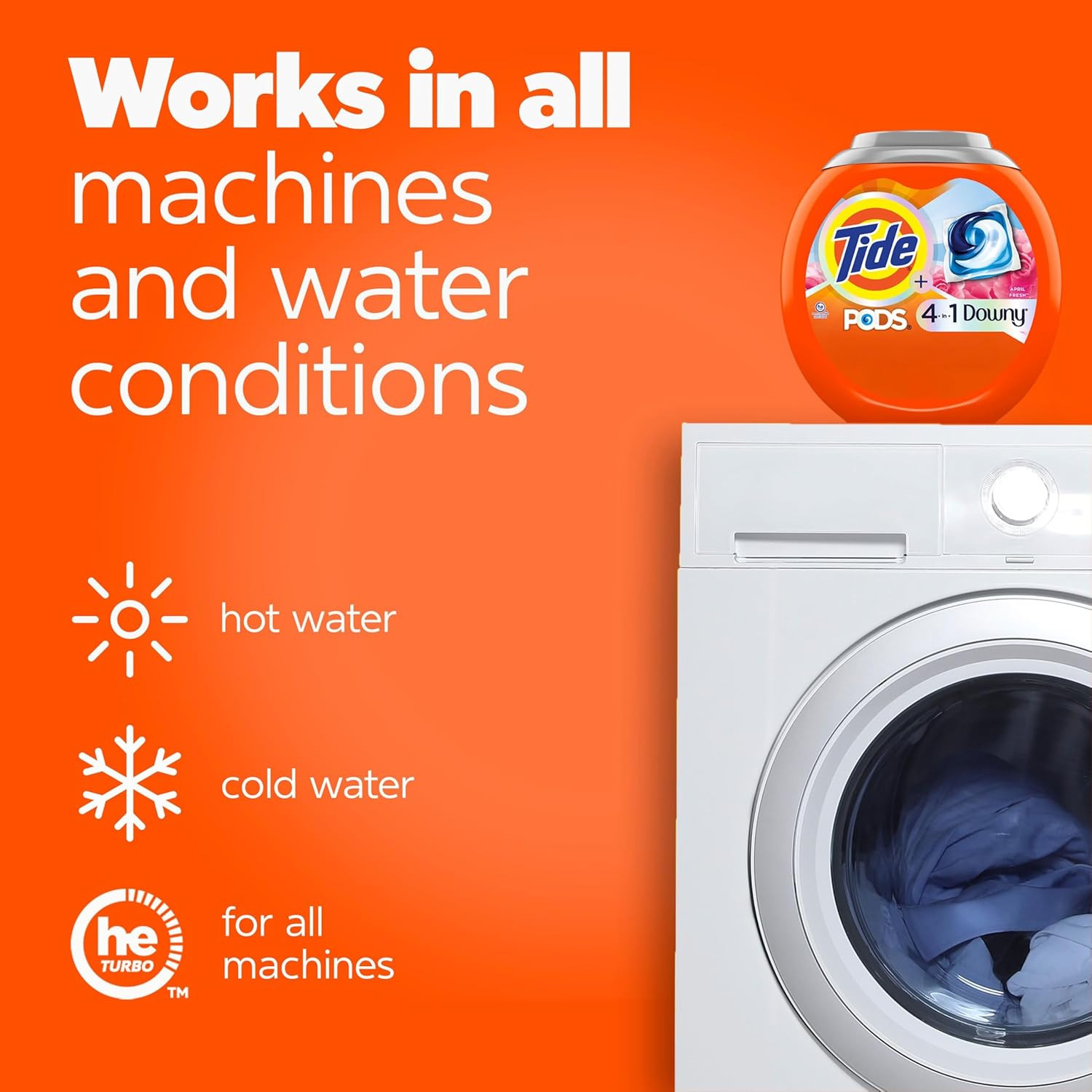 Tide PODS Laundry Detergent Soap with Downy 4-In-1 Stain Remover Freshness Softn