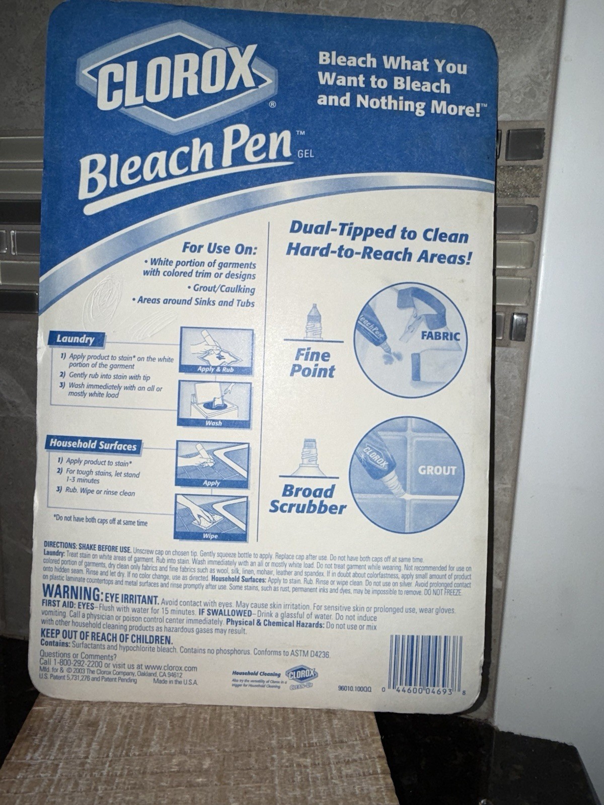 Clorox Bleach Gel Pens (3-Pack) Laundry Kitchen Bathroom 2 Oz Each -New/Sealed