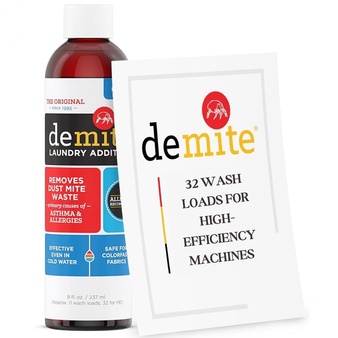 DeMite Laundry Additive – Dust Mite Waste Remover for Allergy Relief, Treatme…