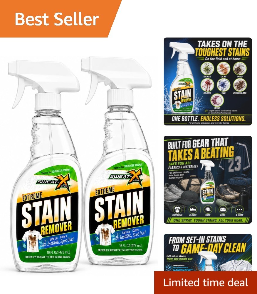 Powerful All-Purpose Stain Treater – 16 oz 2 Bottles, Biodegradable & Non-Toxic