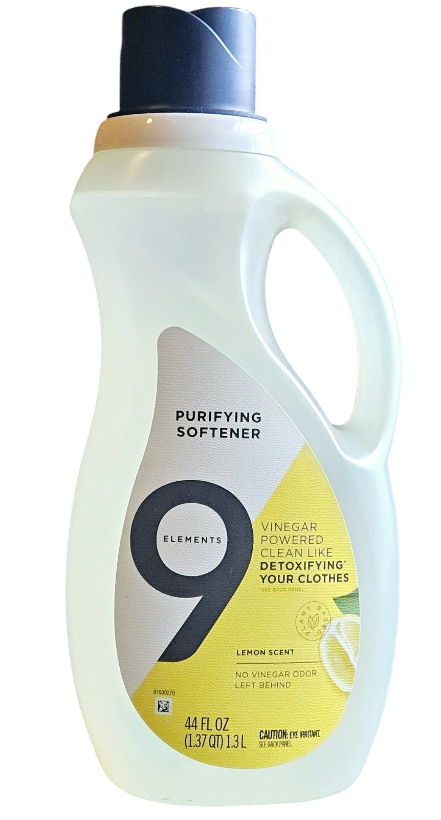 9 Elements Laundry Purifying Softener Liquid, Clear, Lemon Scent, 44 Oz