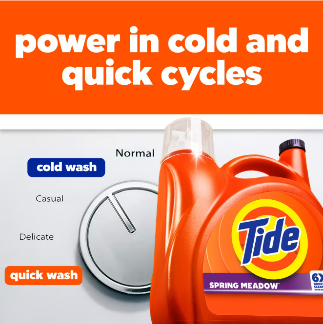 Tide with 6X Boosted Cleaning Power Spring Meadow 158 fl oz 126 Loads