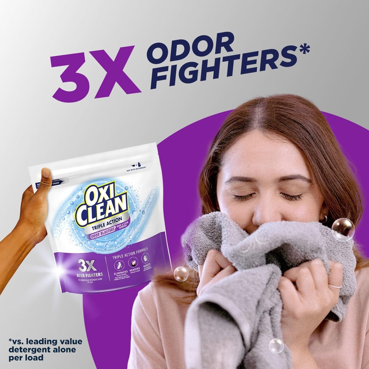 64 oz Triple Action Odor and Stain Remover Powder – Color Safe & Chlorine Free