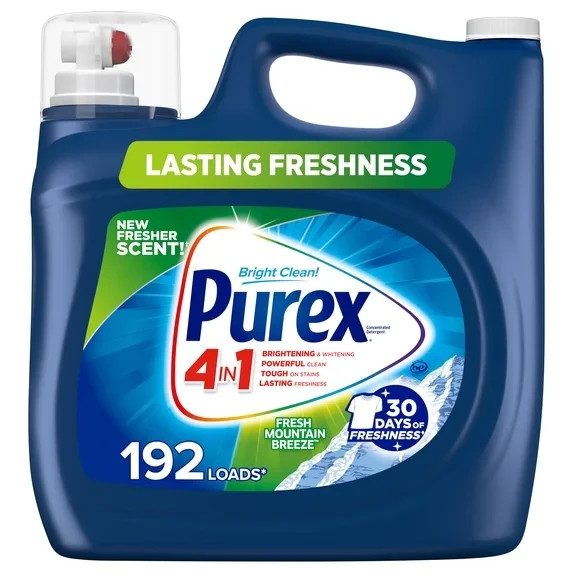 Purex Fresh Mountain Breeze Liquid Laundry Detergent, 250 fl oz, 192 Loads