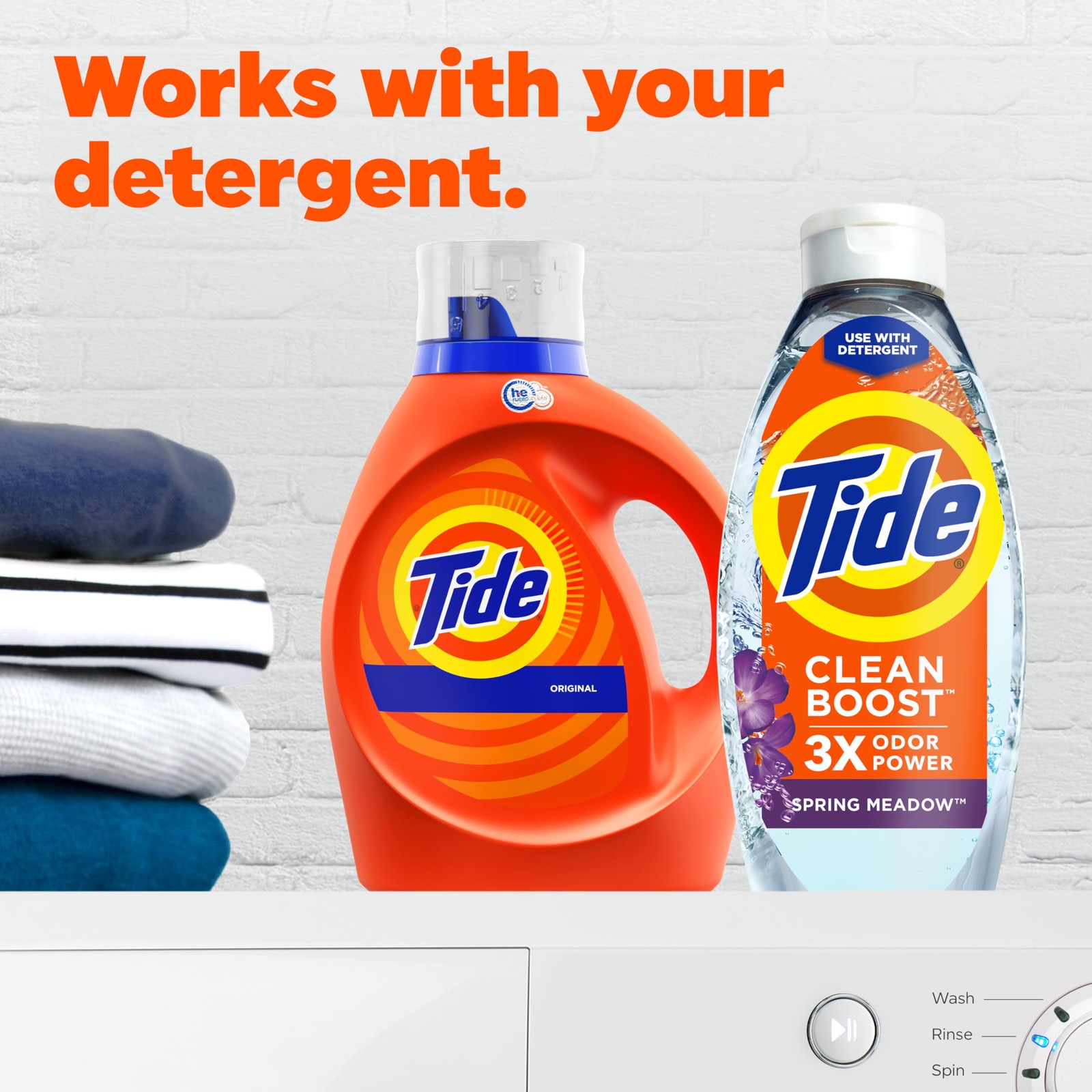 Tide Deep Cleansing Fabric Rinse 48 Fl Oz Laundry Odor Remover 3X Odor Power