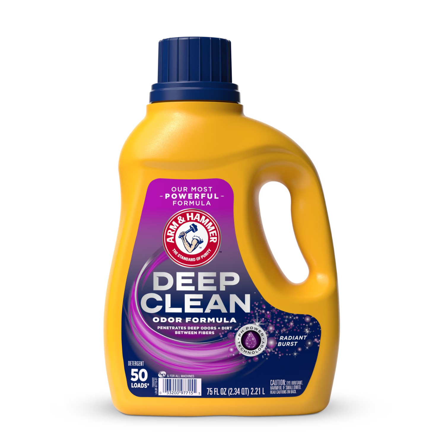 3PK ARM & HAMMER Deep Clean Odor Formula Laundry Detergent Radiant Burst, 75 oz