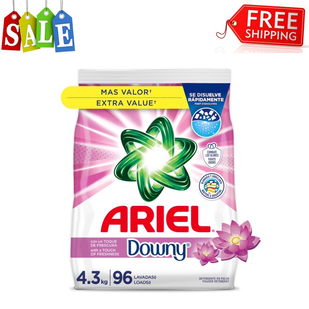 Ariel Laundry Detergent Powder with a Touch of Downy Freshness, 4.3 kg, 96 Loads