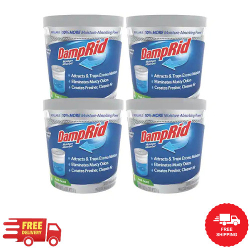 (4-Pack) Damprid Fresh Scent Moisture Absorber Odor Remover 11 Oz.