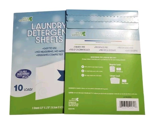 Eco Select Laundry Detergent Sheets Fresh Linen For All Machines LOT OF 4pk