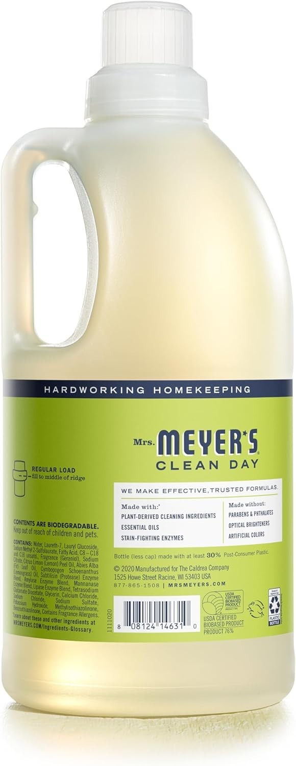 Gentle & Effective Lemon Verbena Laundry Detergent – 64 oz Bottles – 128 Loads