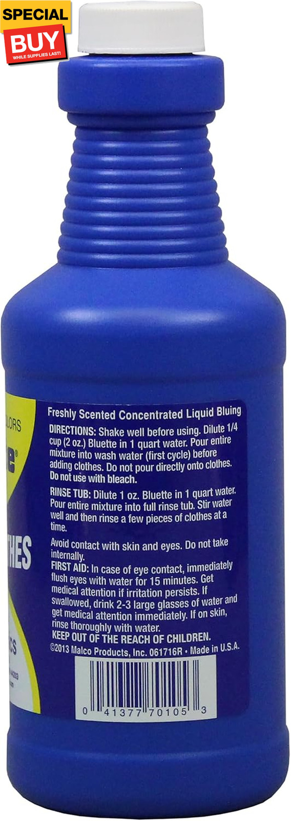 Laundry Bluing (2 Pack) – Laundry Detergent Whitener/Safe & Gentle For Delicate