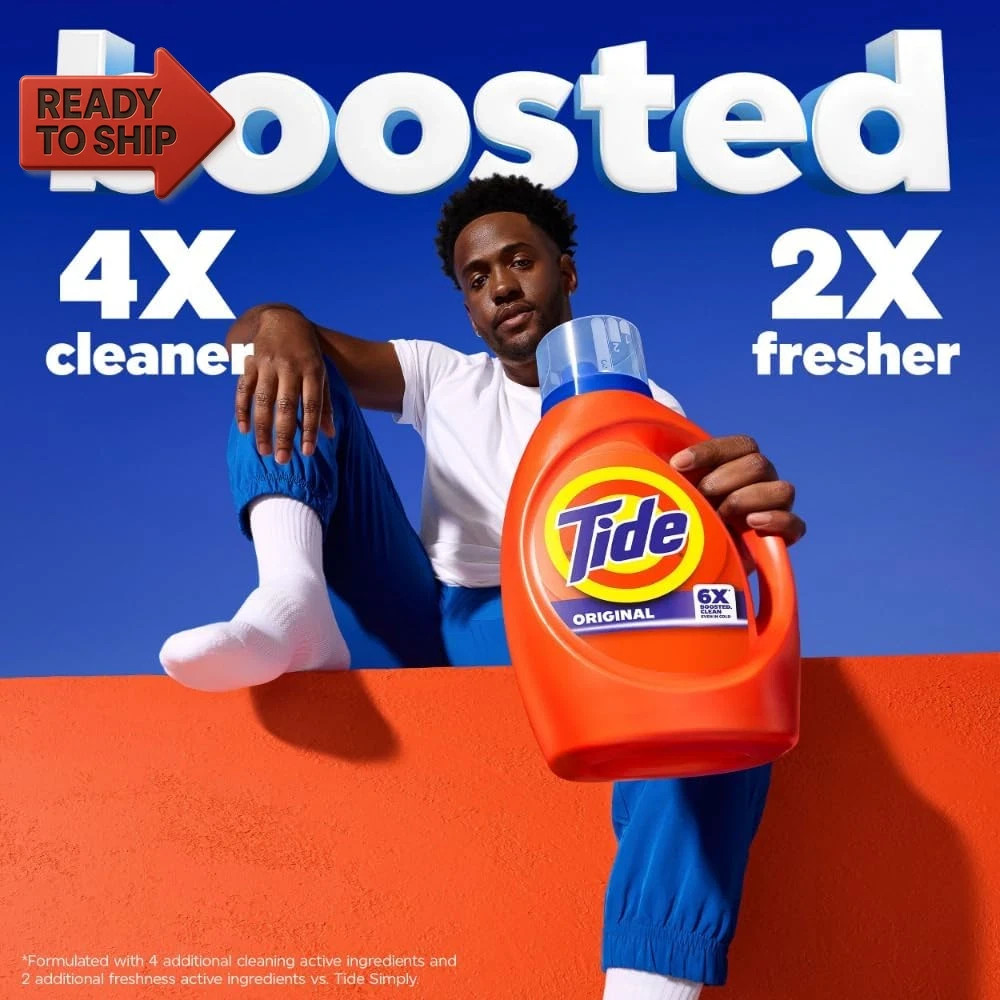 Tide Laundry Detergent Liquid, Original Scent, 64 Loads, 80 FL OZ, Works on 100%