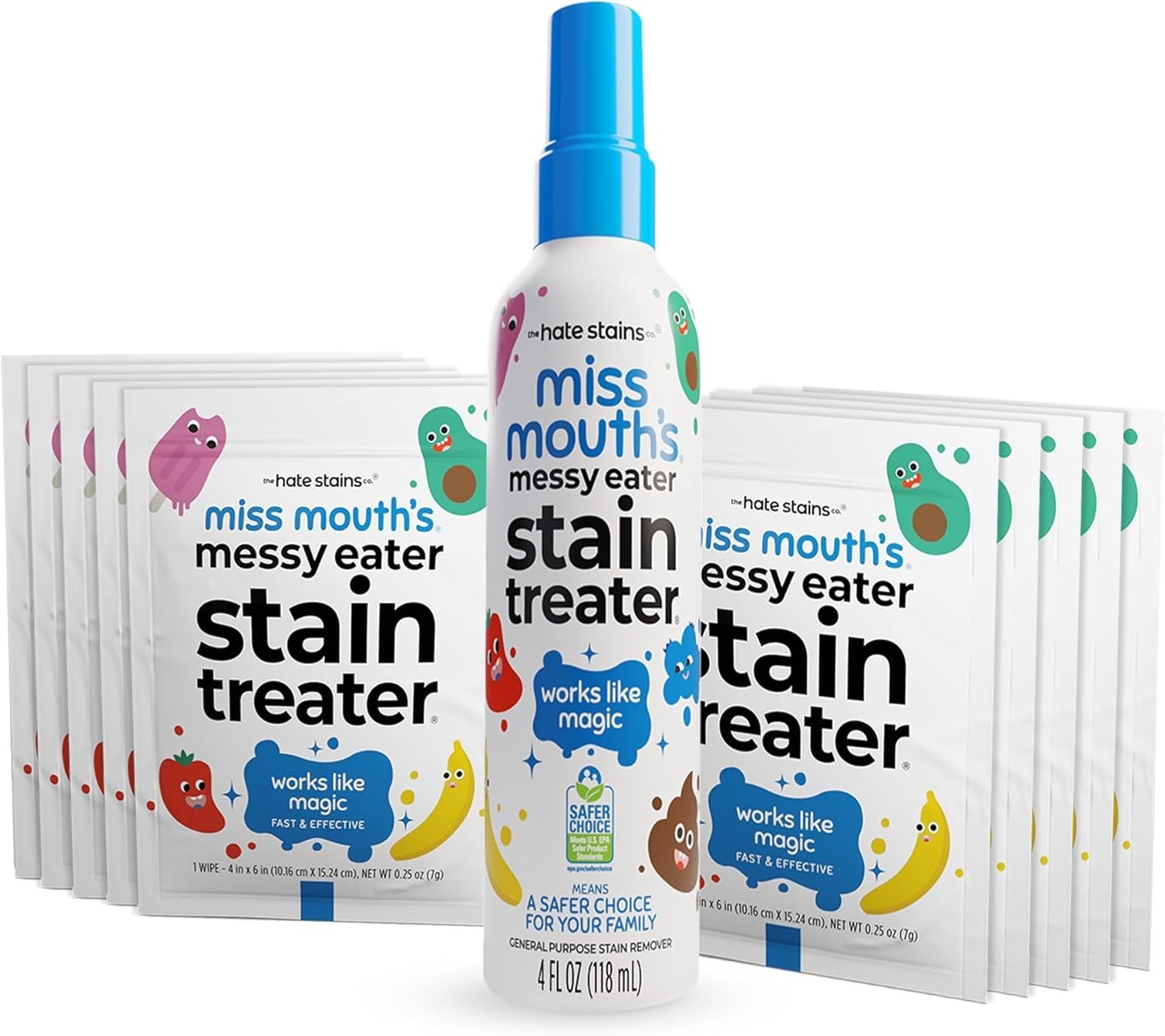 Effective Baby Stain Remover Spray & 10 Wipes – Biodegradable & Safe Formula