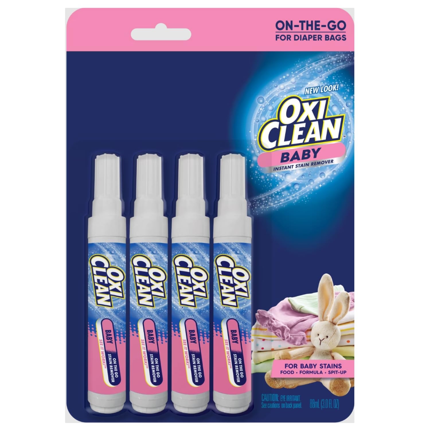 OxiClean Baby On-The-Go Stain Remover Pen, Instant 1 Count (Pack of 4)