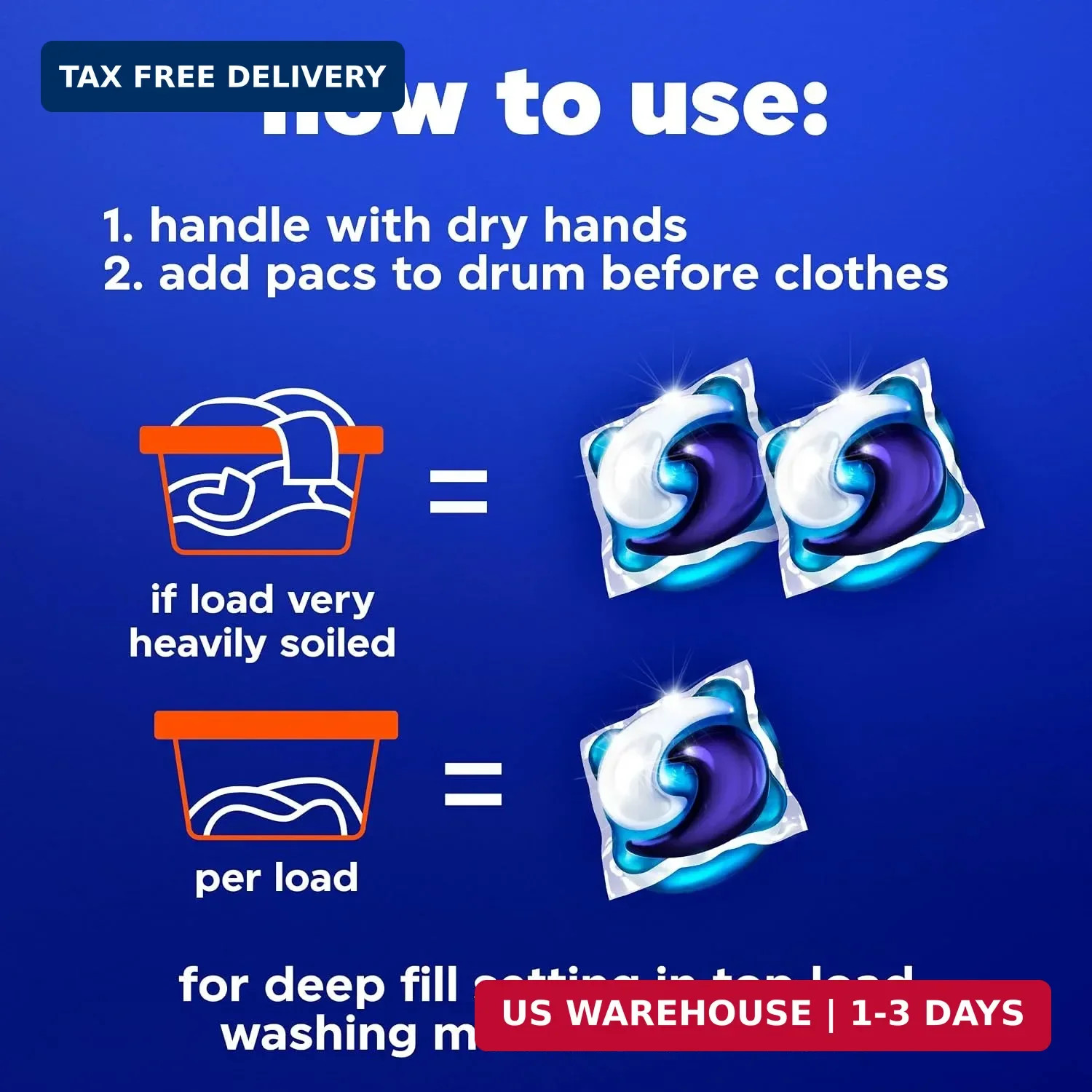 Tide Odor Defense + Oxi Laundry Detergent Pacs, Original Scent, 63 Count, Advanc