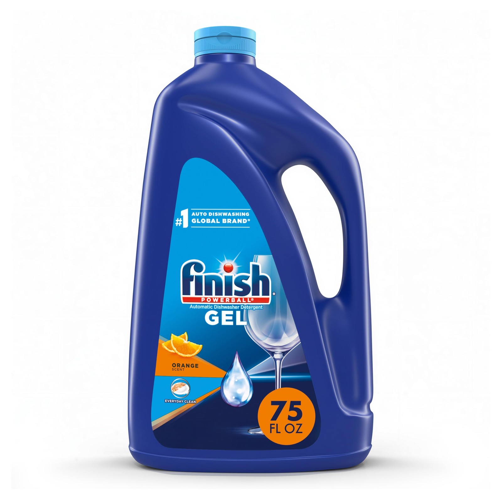 Finish Gel Liquid Dishwasher Detergent, Advanced 74 Fl Oz (Pack of 1), Orange