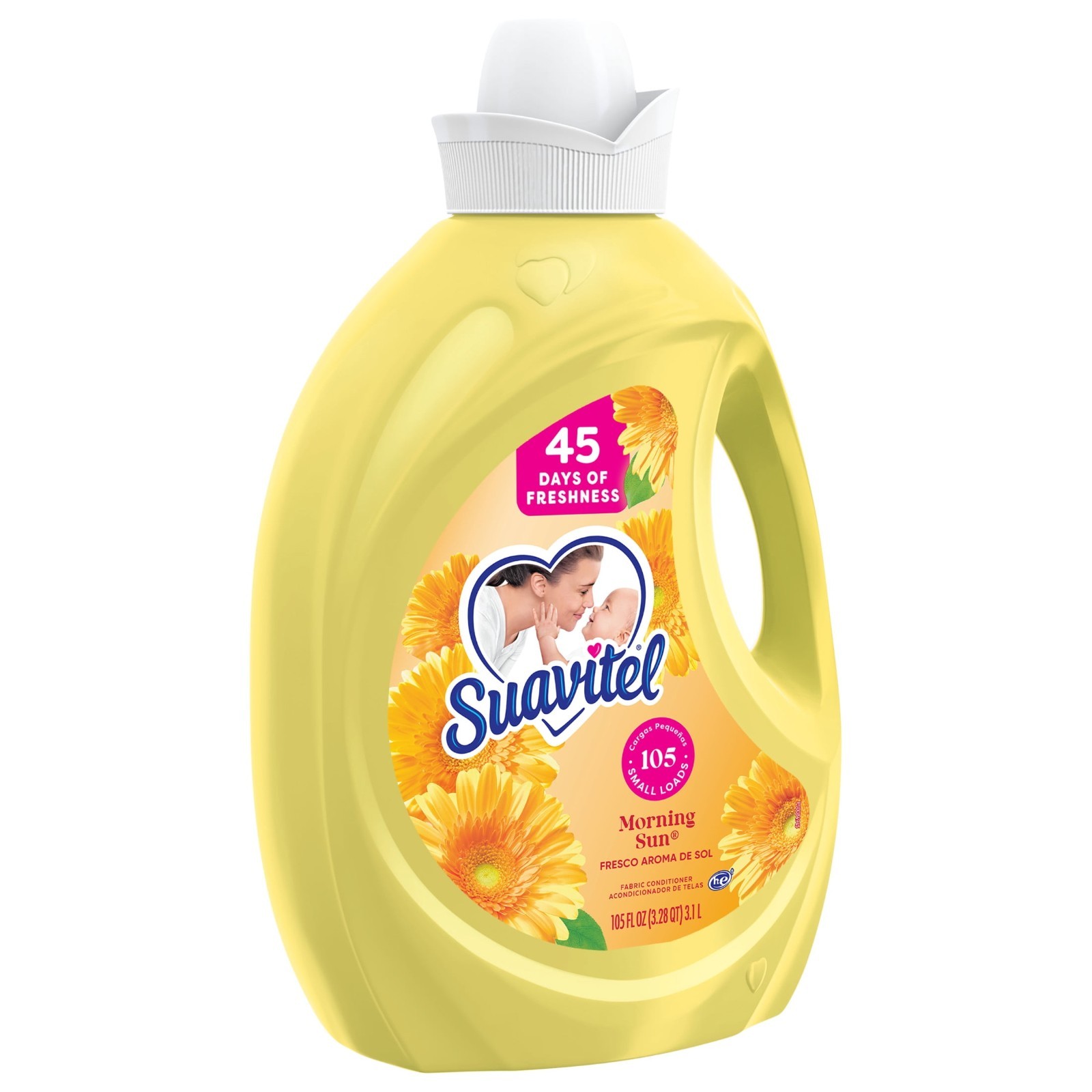 3PK Suavitel Liquid Fabric Softener Morning Sun, 105 oz 105 Loads HE Conditioner