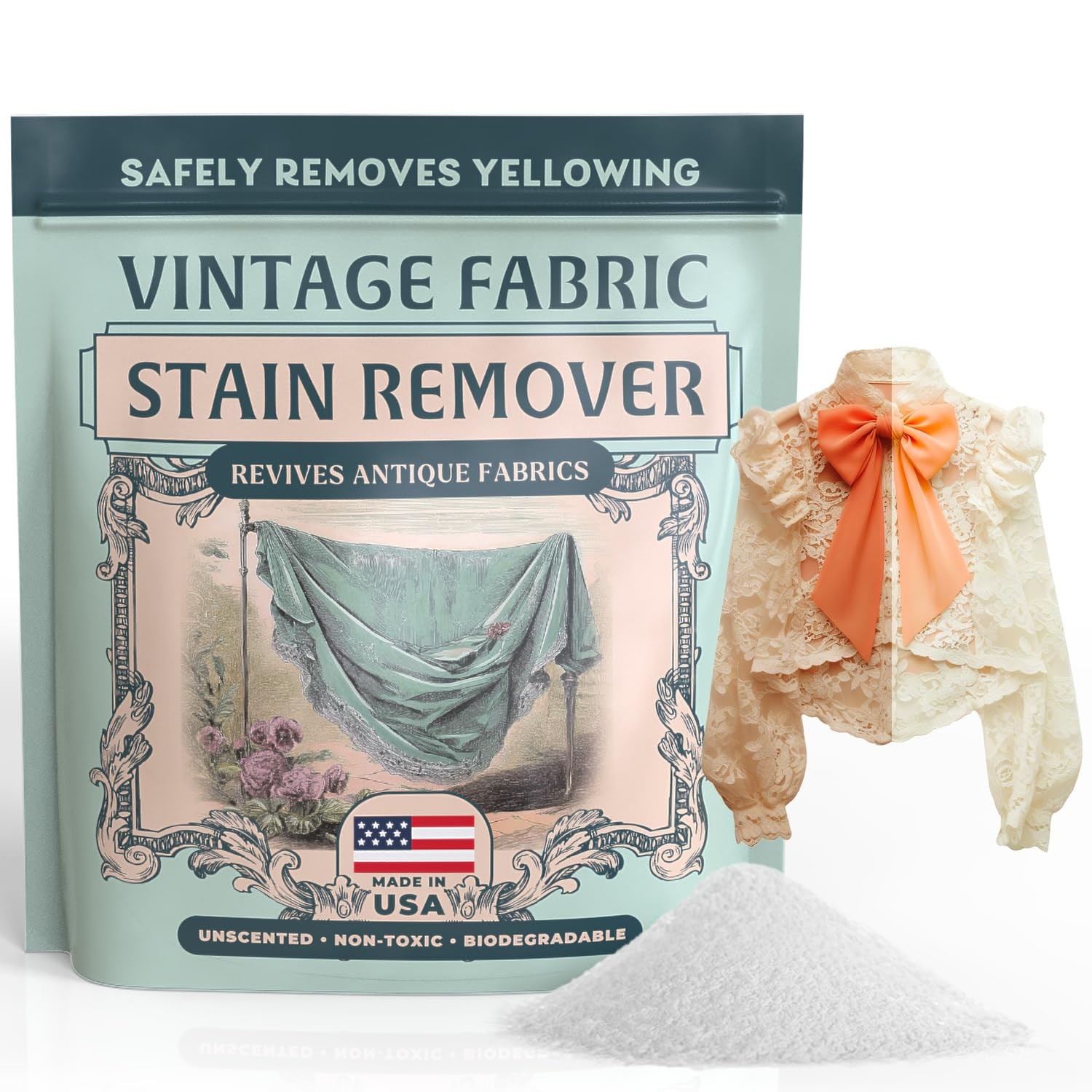 Vintage Fabric Stain – Safely Cleans & Antique Textiles – Made in the USA – G…