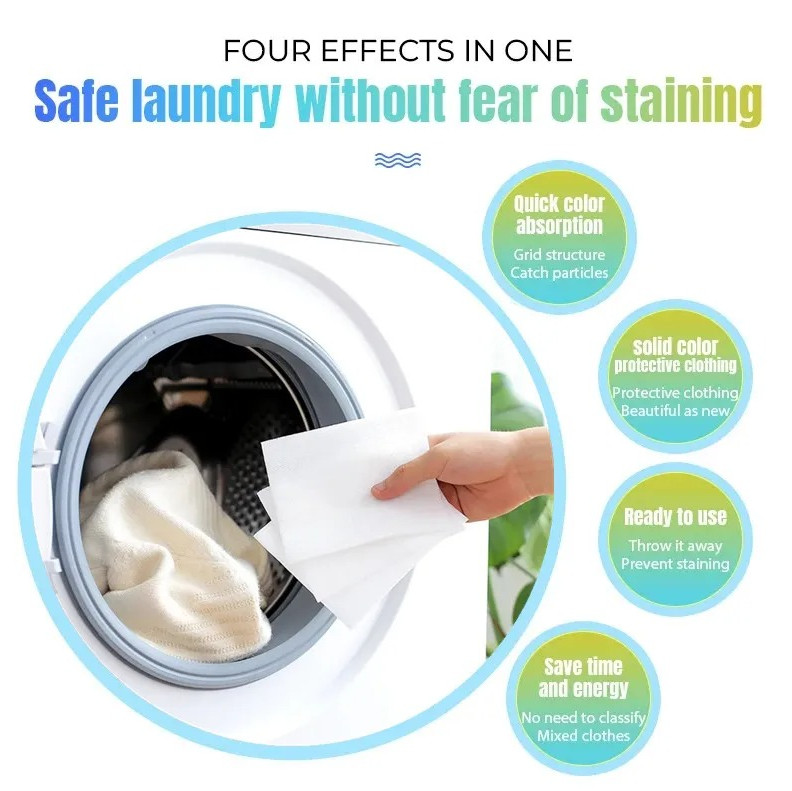 50pcs Color Catcher Sheets for Laundry – Mix Colors Without Worry – NEW