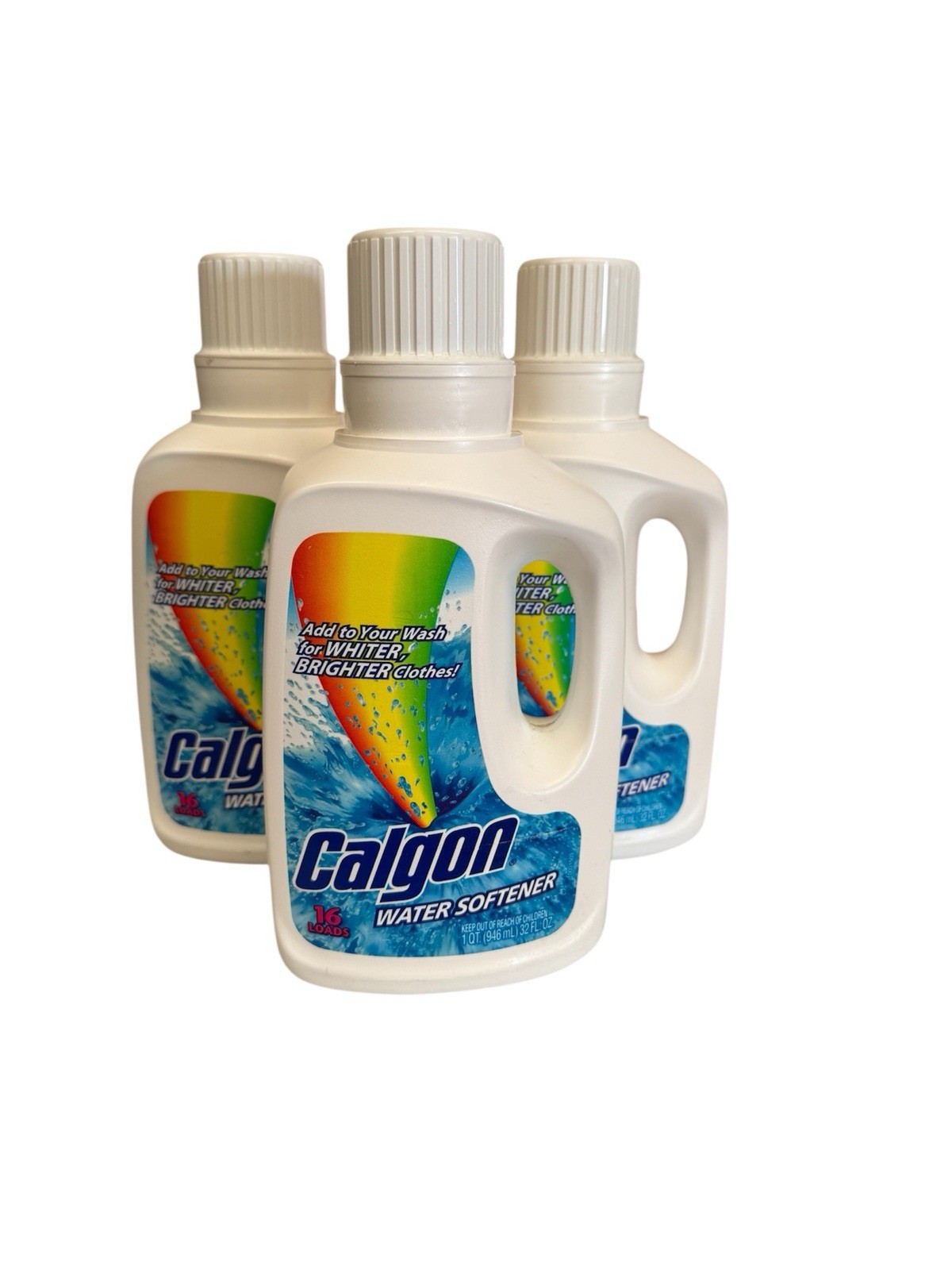 3 PACK! NEW Calgon Liquid Water Softener 32 oz Each 48 Loads Total HTF DSC
