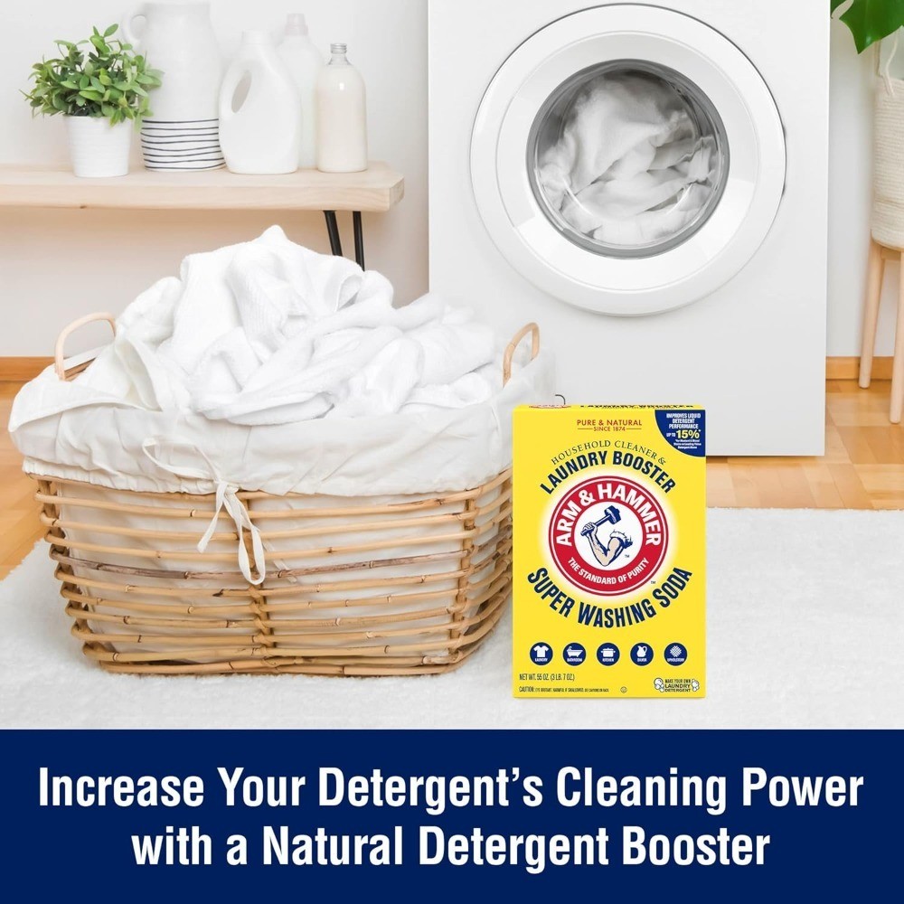 Super Soda Washing Machine Cleaner and Laundry Booster, 55 oz Box